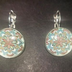 vintage earrings flower mandala